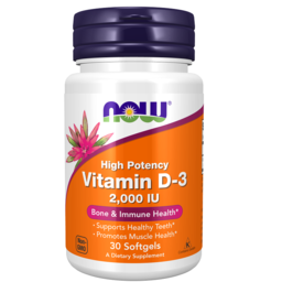 NOW Vitamin D-3 2000IU 30 capsules